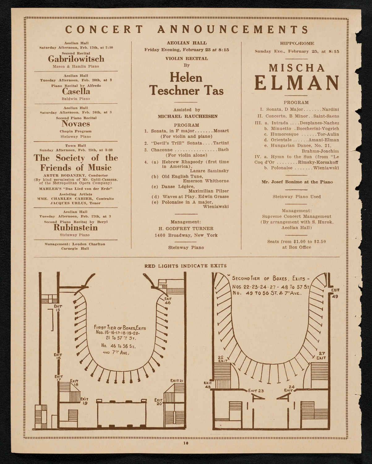 New York Symphony Orchestra, February 16, 1923, program page 10