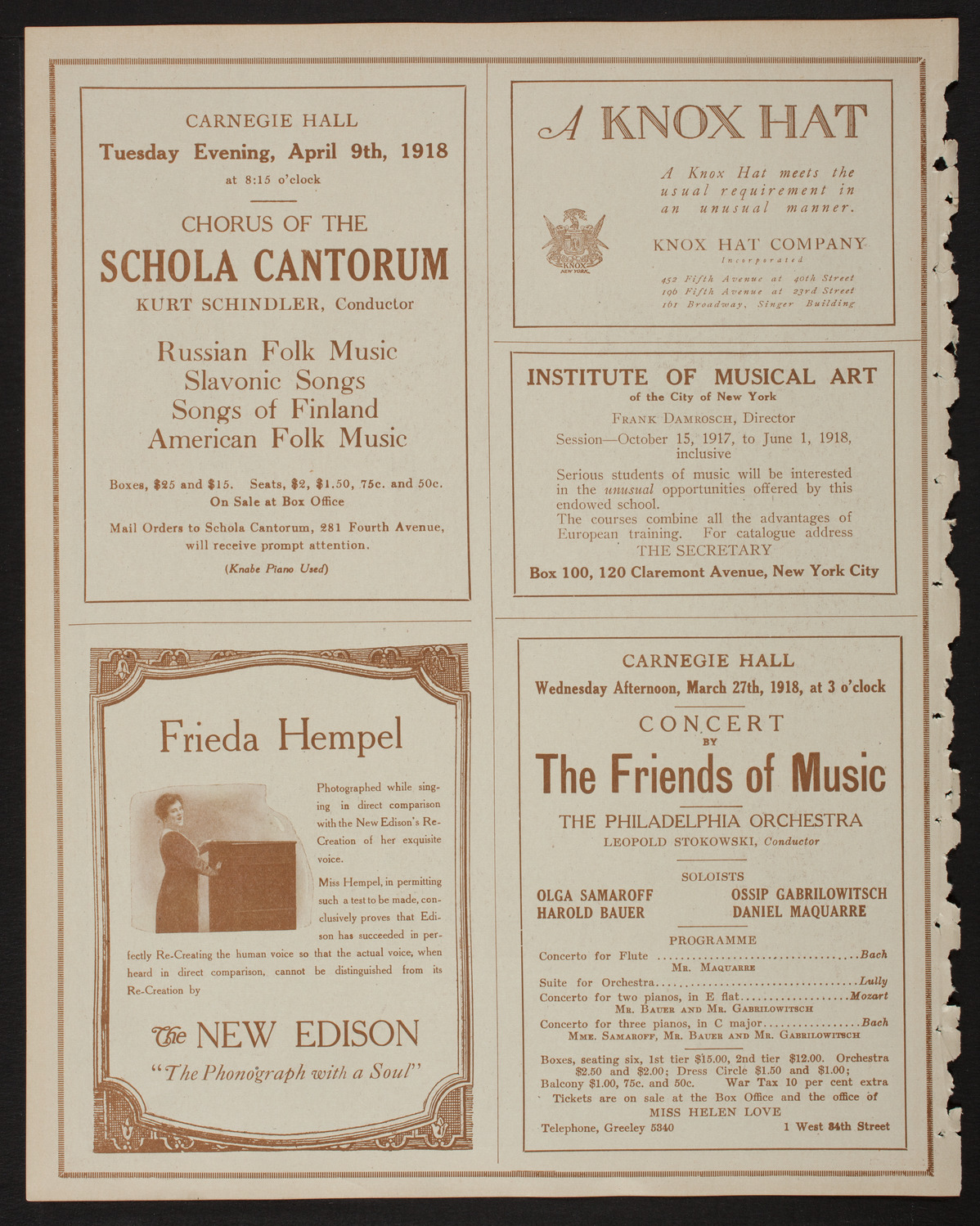 Lecture by Captain R. Hugh Knyvett, March 22, 1918, program page 2
