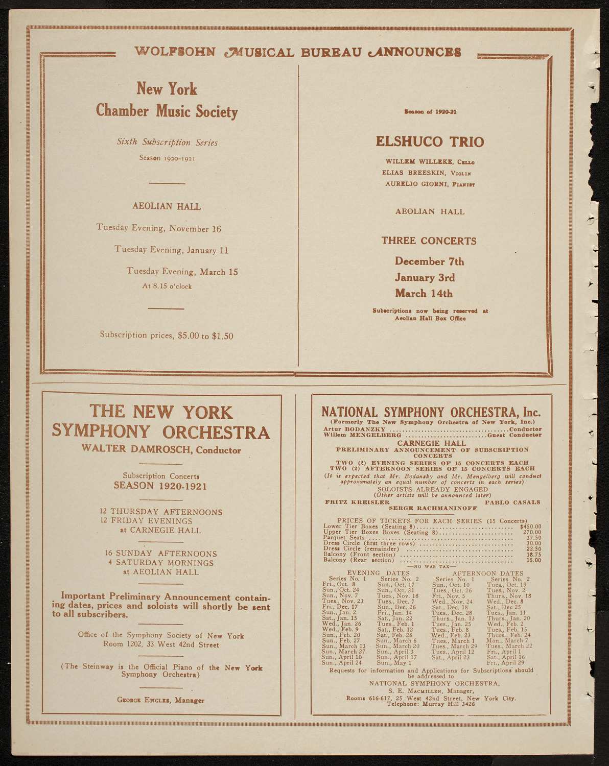 Isadora Duncan Dancers, May 14, 1920, program page 8