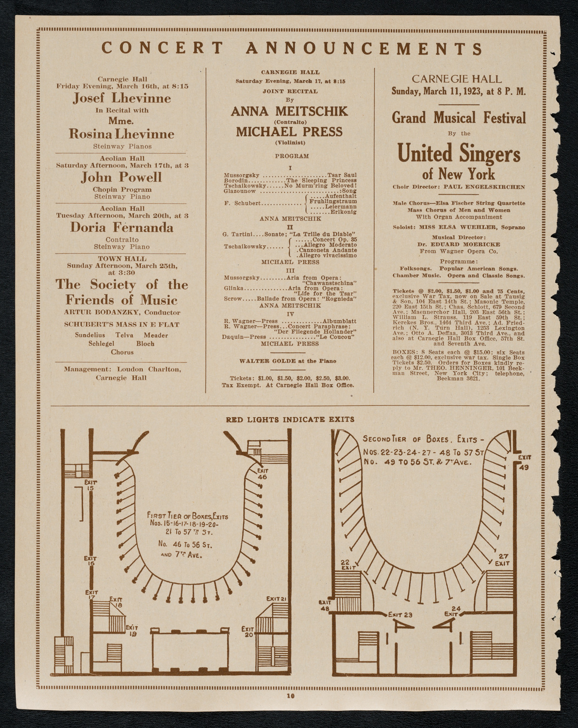 Ruth Posselt, Violin, March 6, 1923, program page 10