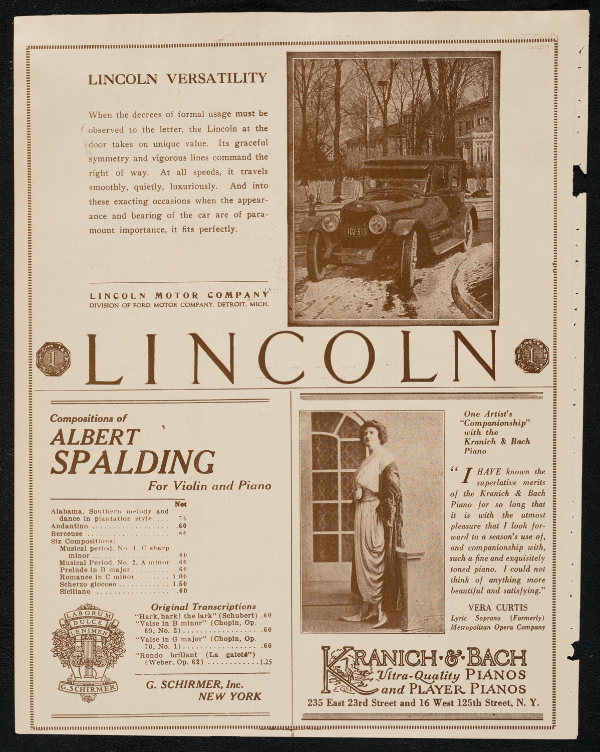 New York Philharmonic, February 29, 1924, program page 6