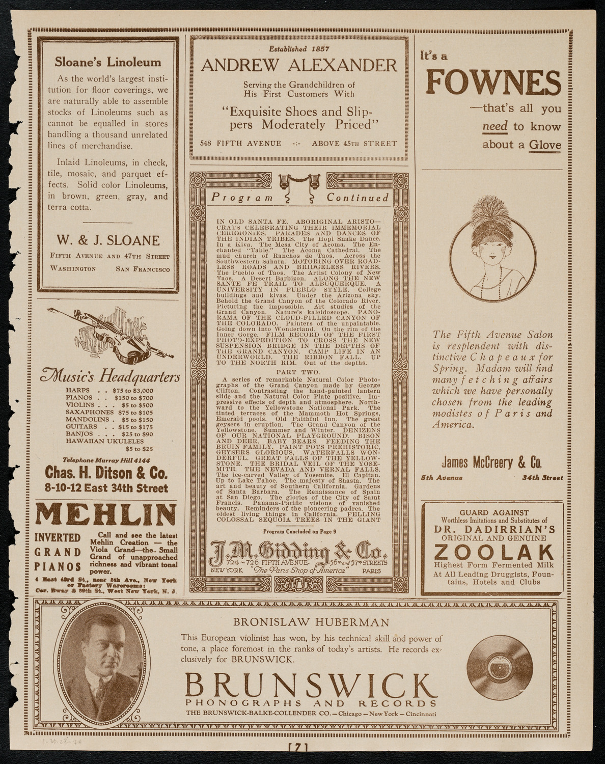 Burton Holmes Travelogue: Going Abroad at Home, January 30, 1922, program page 7