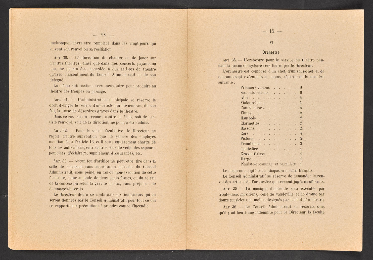 Convention et Cahier de Charges pour l'exploitation du Theatre de Genève (1891-1892), page 8 of 13