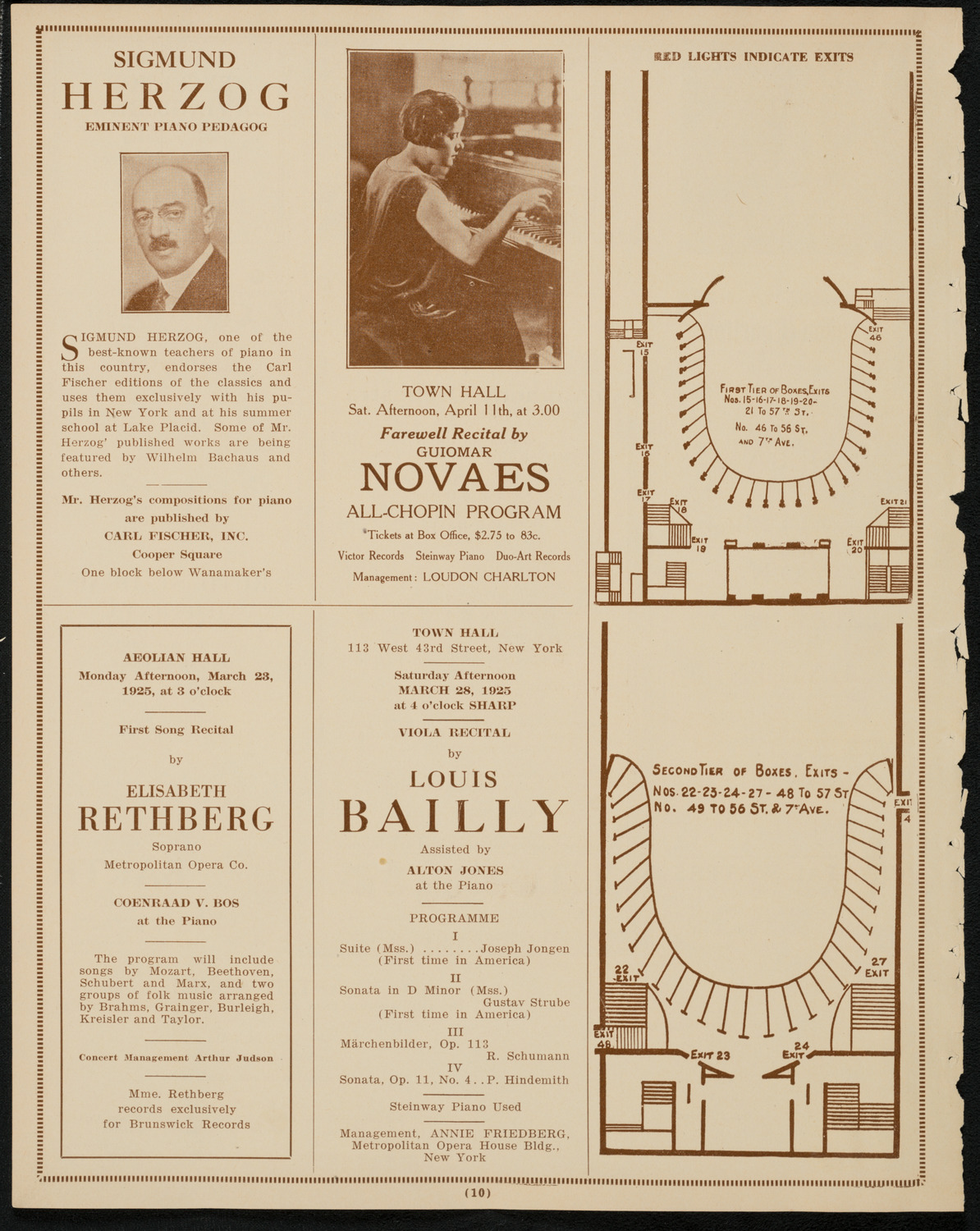 Sergei Rachmaninoff, Piano, March 21, 1925, program page 10