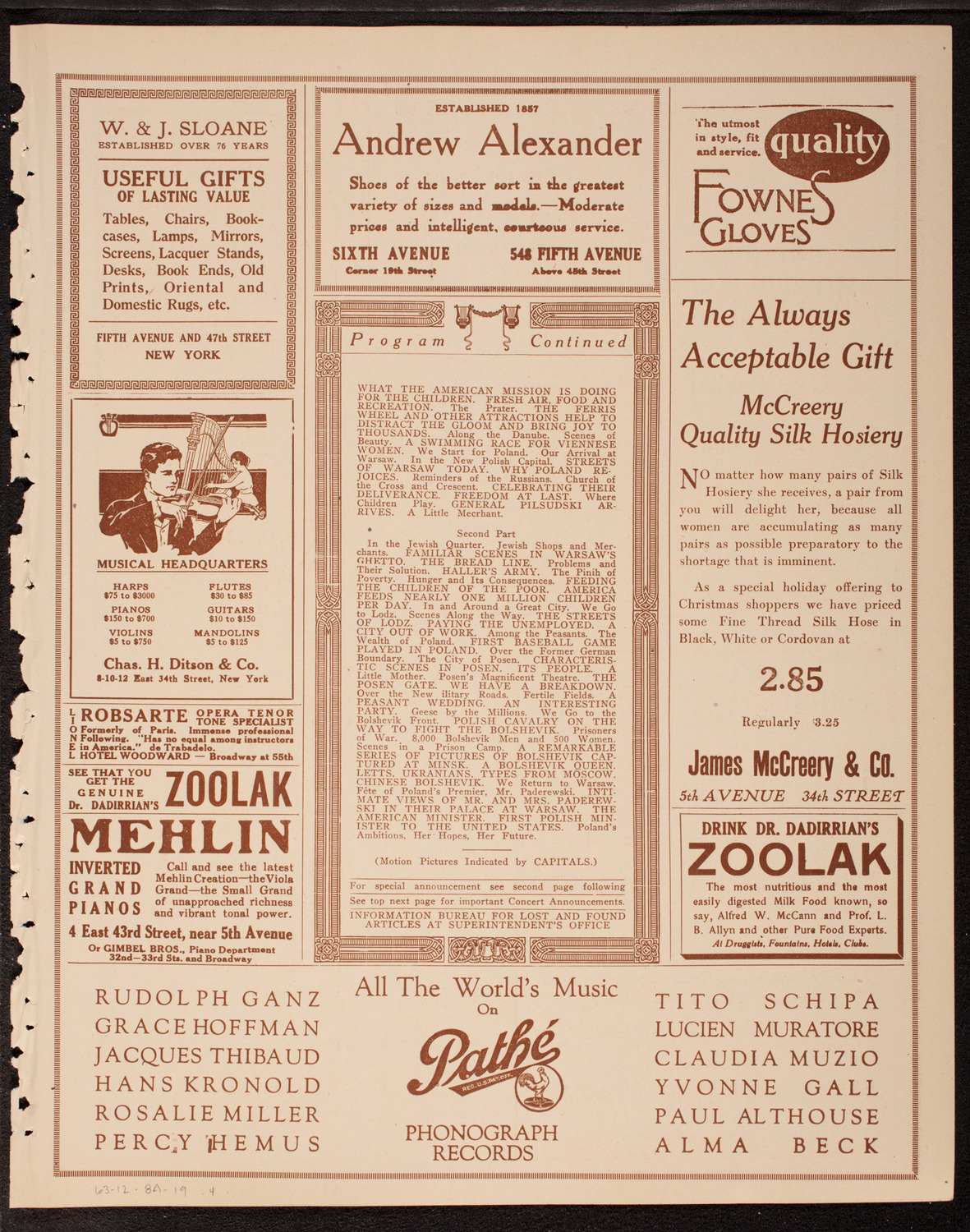 Newman Traveltalks: Poland Restored, December 8, 1919, program page 7