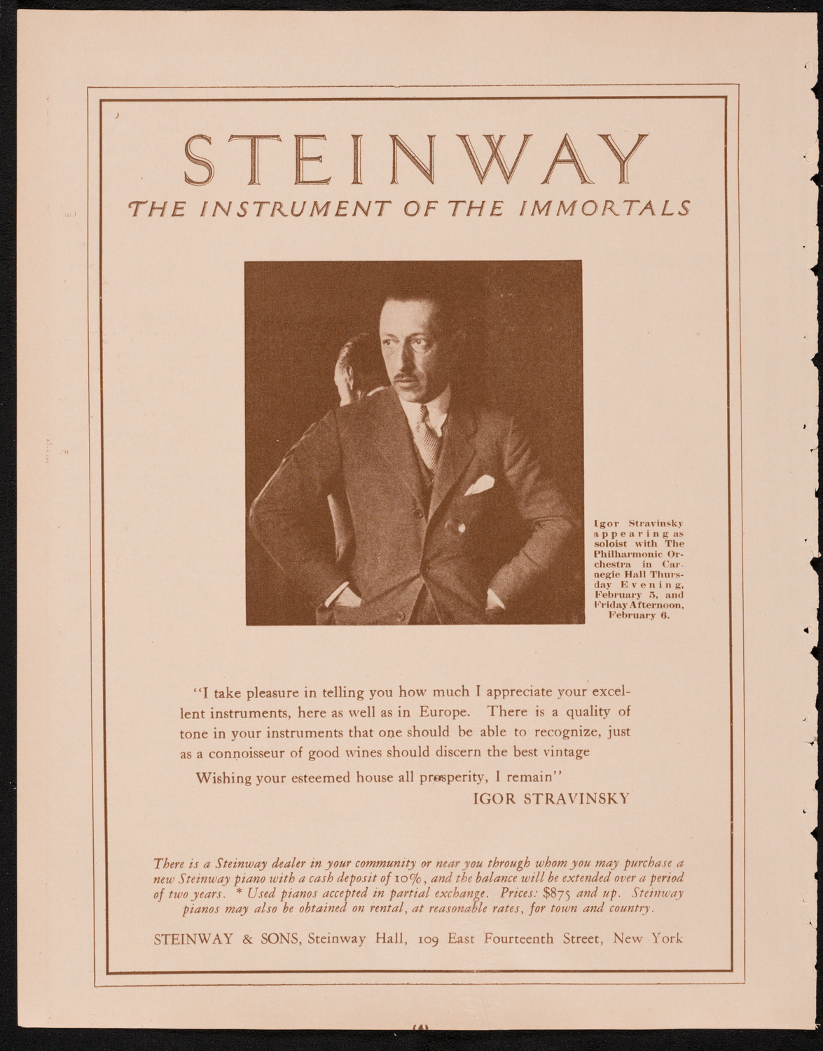 New York Philharmonic, February 5, 1925, program page 4