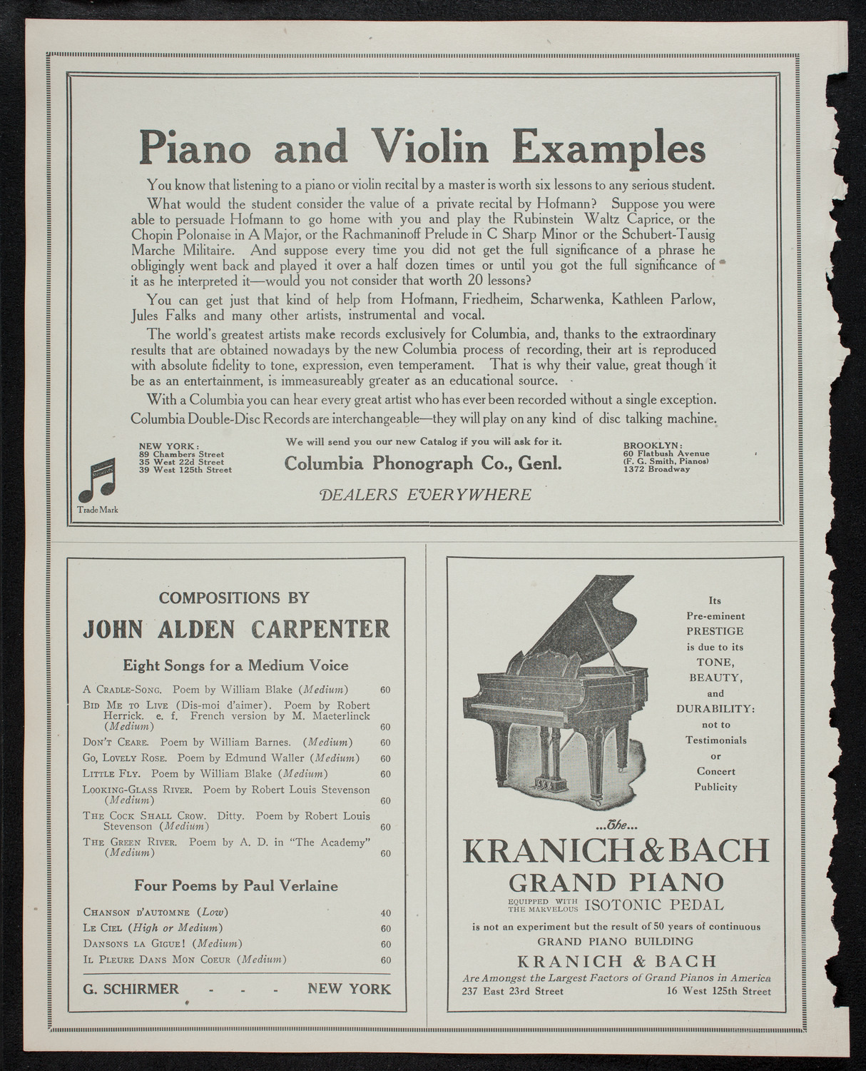 New York Philharmonic, November 21, 1912, program page 6