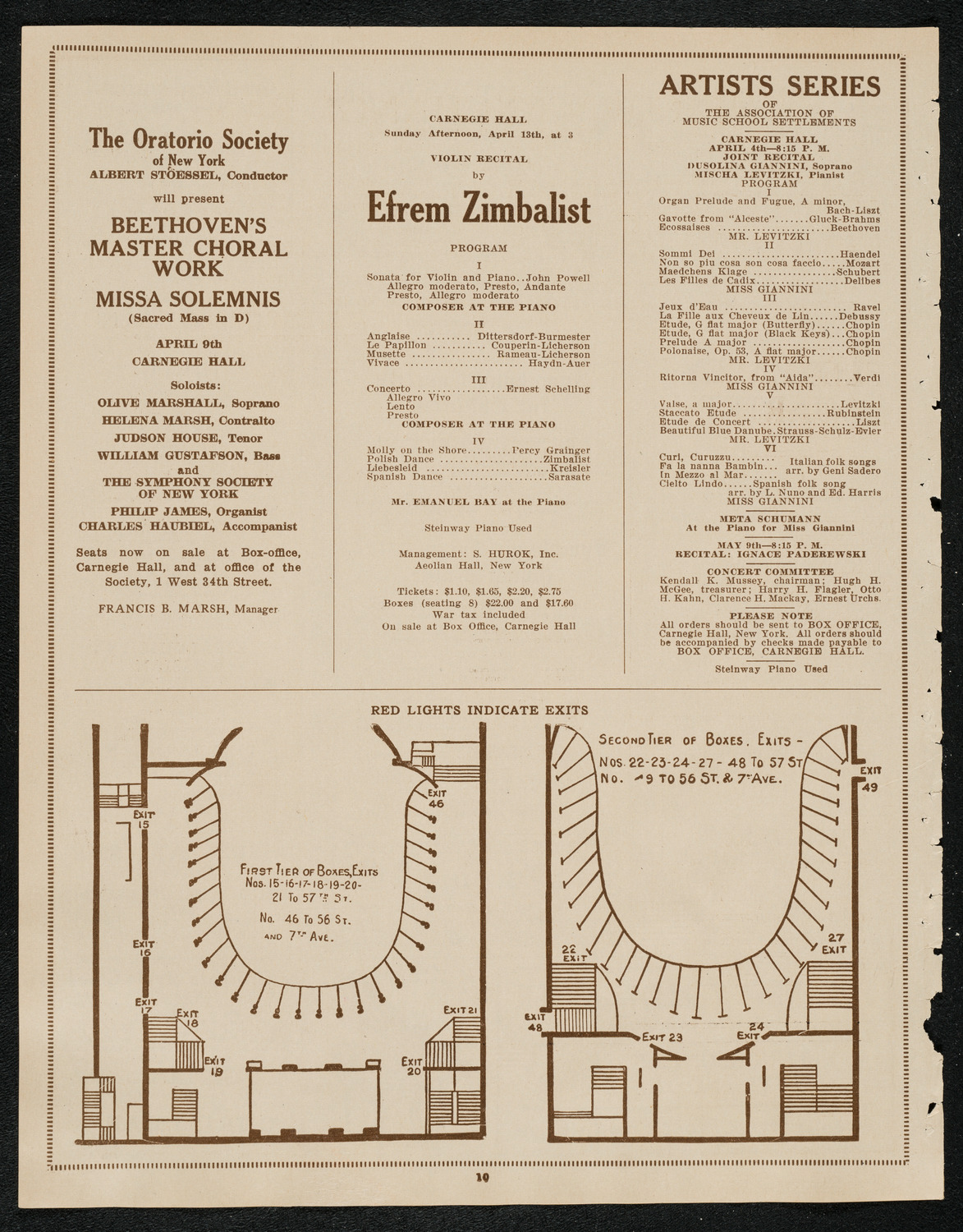 New York Philharmonic Students' Concert, April 2, 1924, program page 10