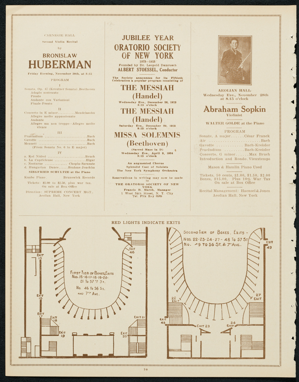 New York Philharmonic, November 24, 1923, program page 10