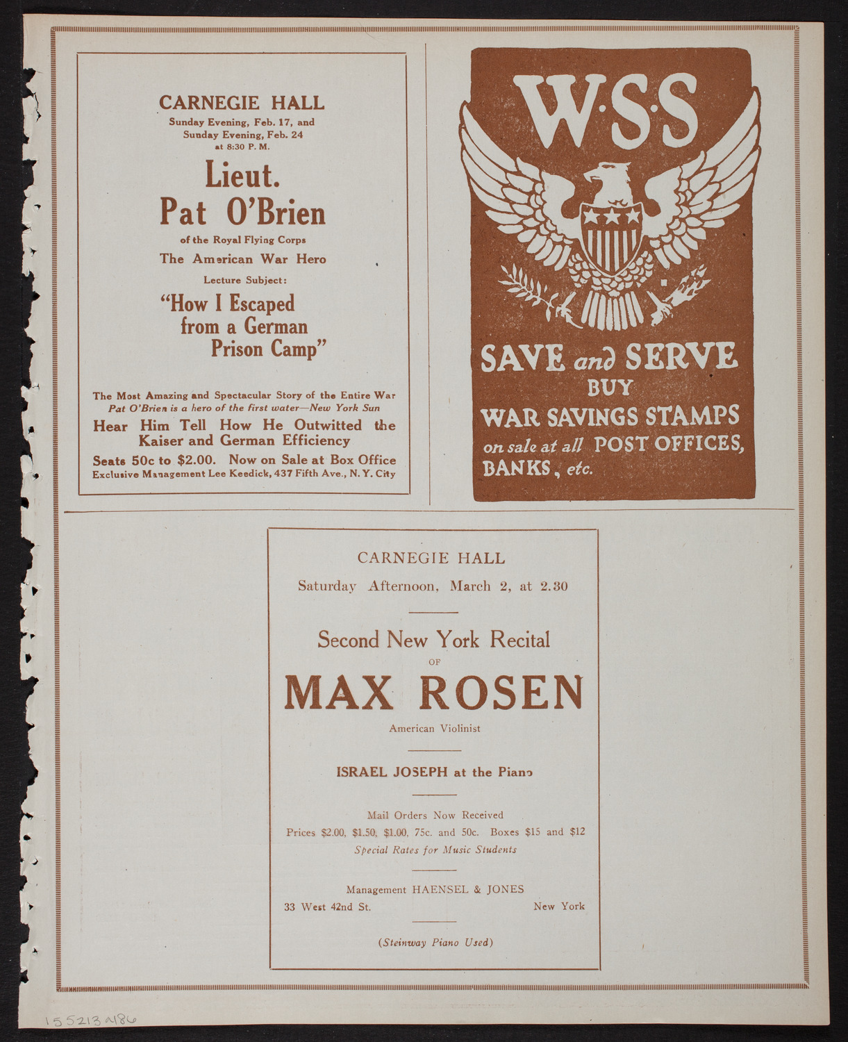 Paulist Choristers, February 13, 1918, program page 11