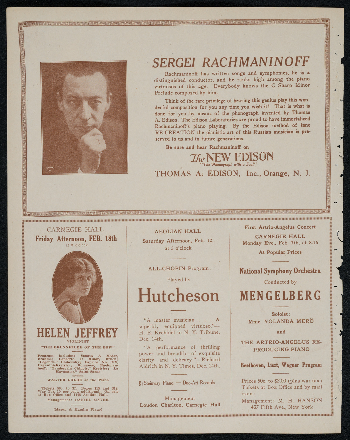Detroit Symphony Orchestra, February 2, 1921, program page 2