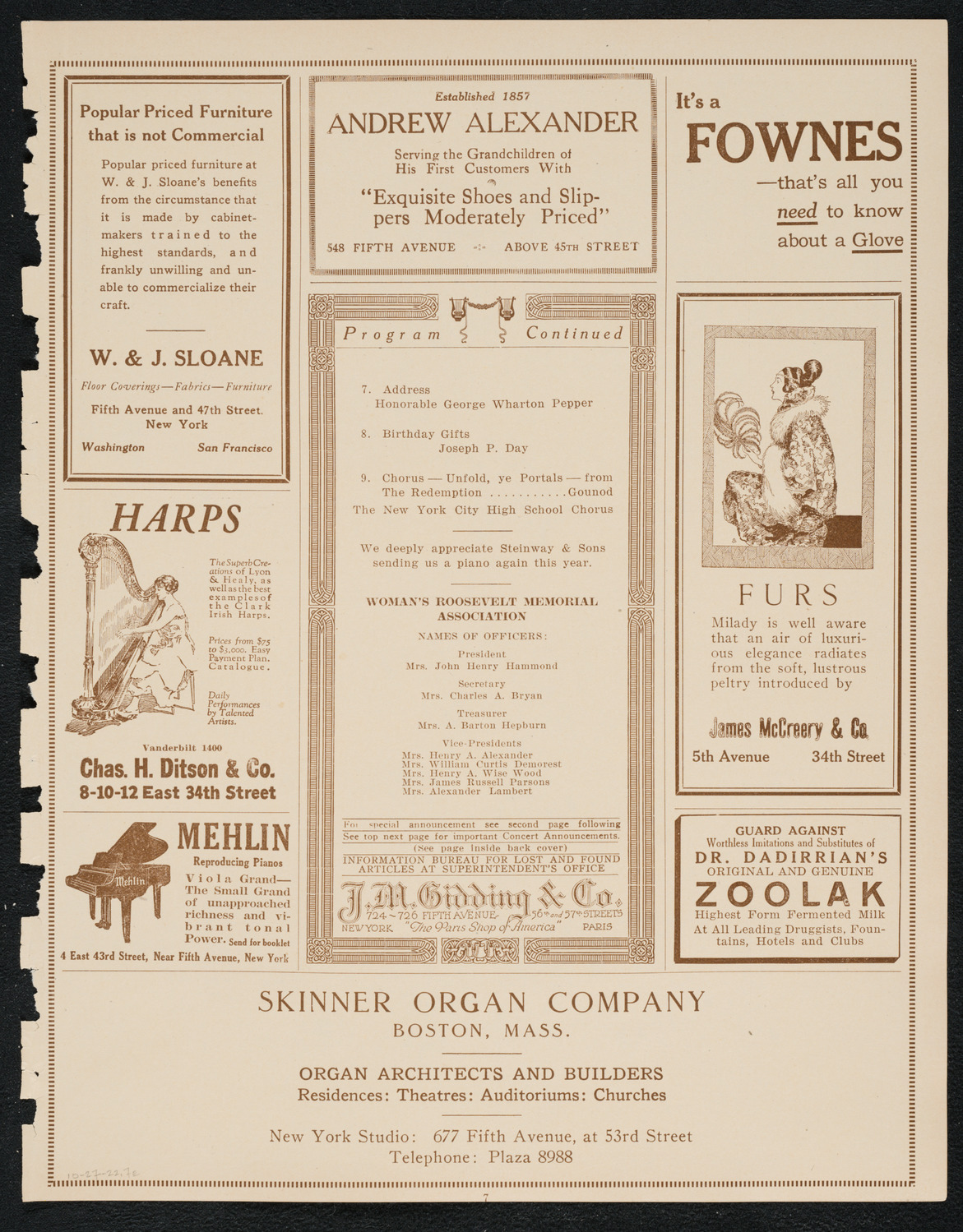 Roosevelt Birthday Celebration, October 27, 1922, program page 7