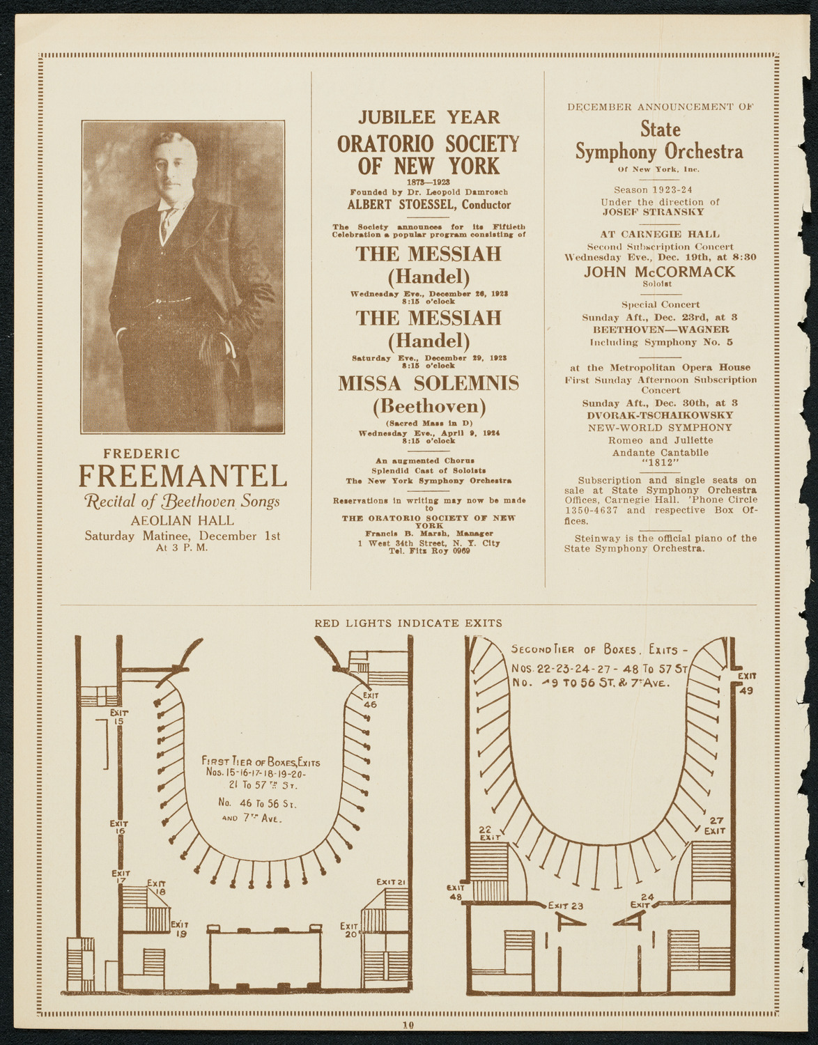Frieda Hempel, Soprano, November 27, 1923, program page 10