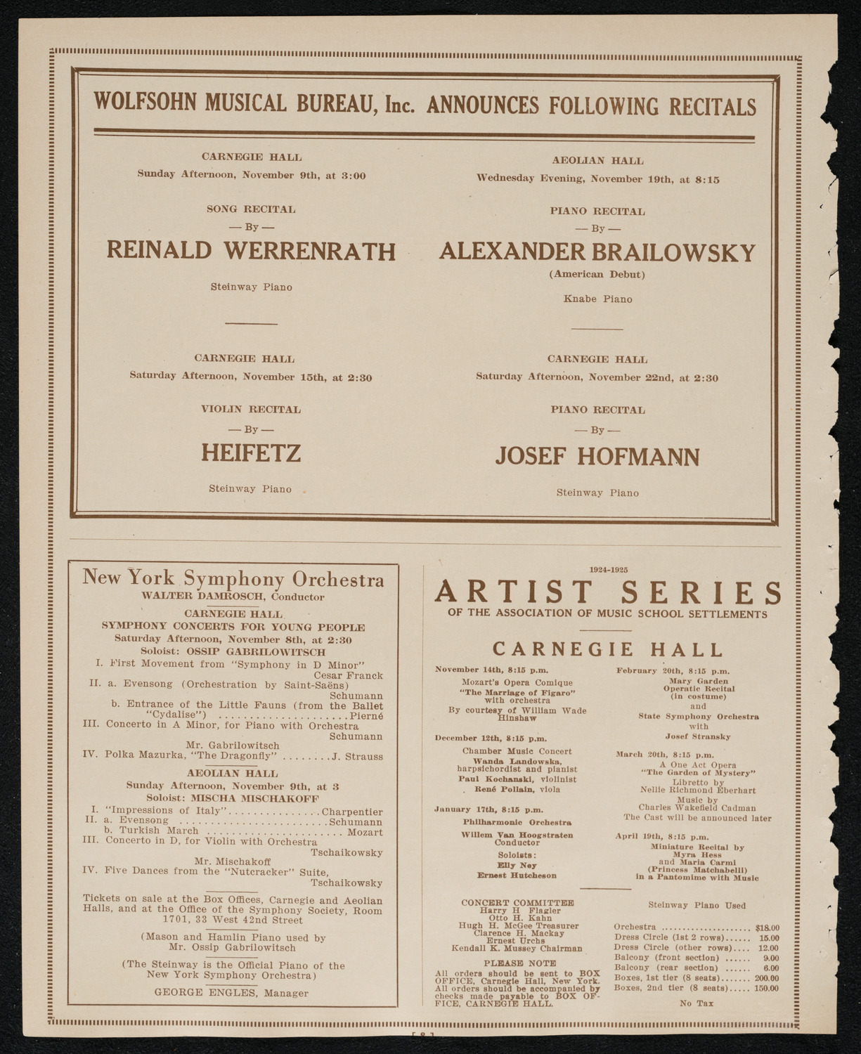 New York Symphony Orchestra, November 7, 1924, program page 8