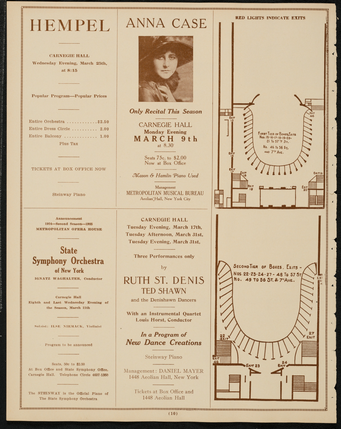 New York Philharmonic, March 8, 1925, program page 10