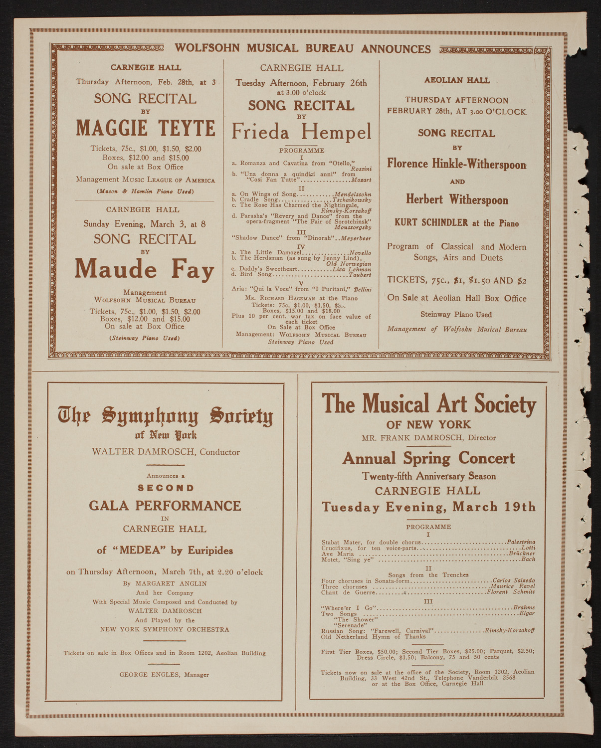 New York Philharmonic, February 21, 1918, program page 8