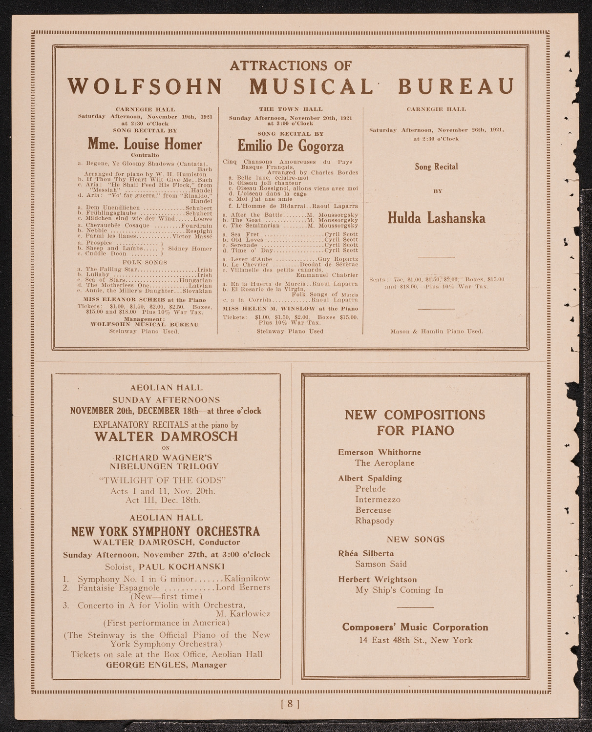 New York Area Methodist Episcopal Church Convention, November 14, 1921, program page 8