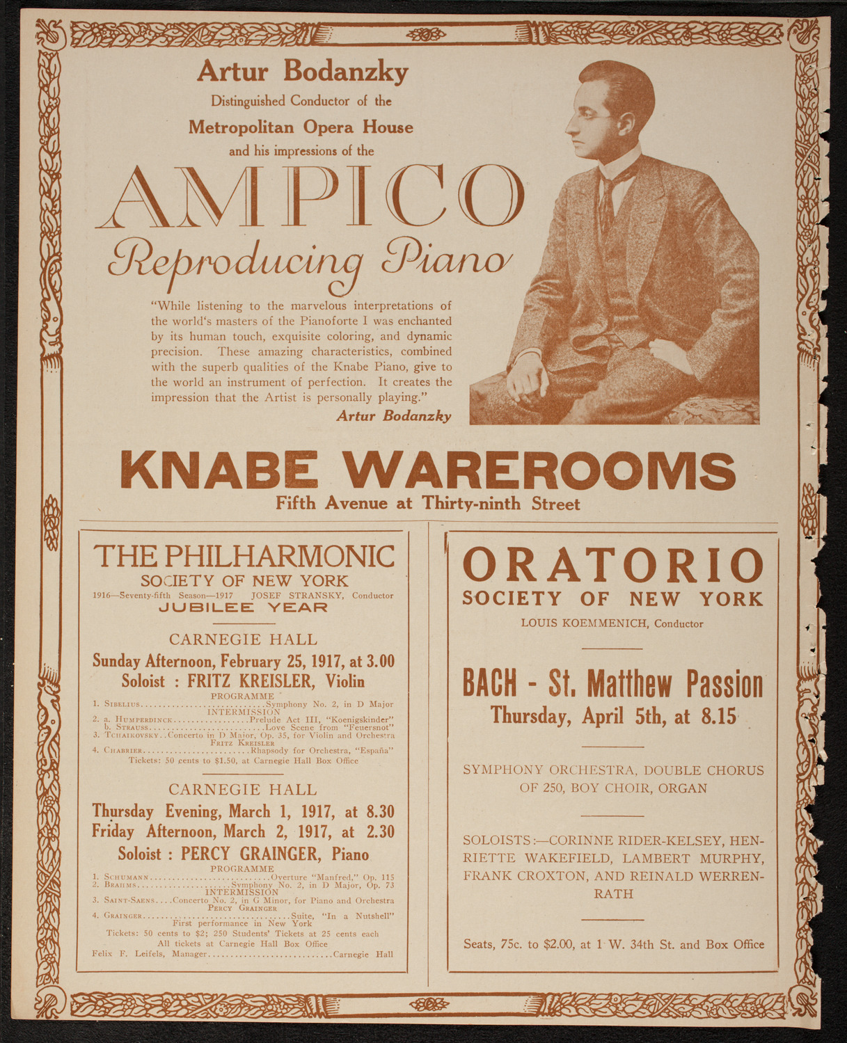 New York Philharmonic, February 22, 1917, program page 12