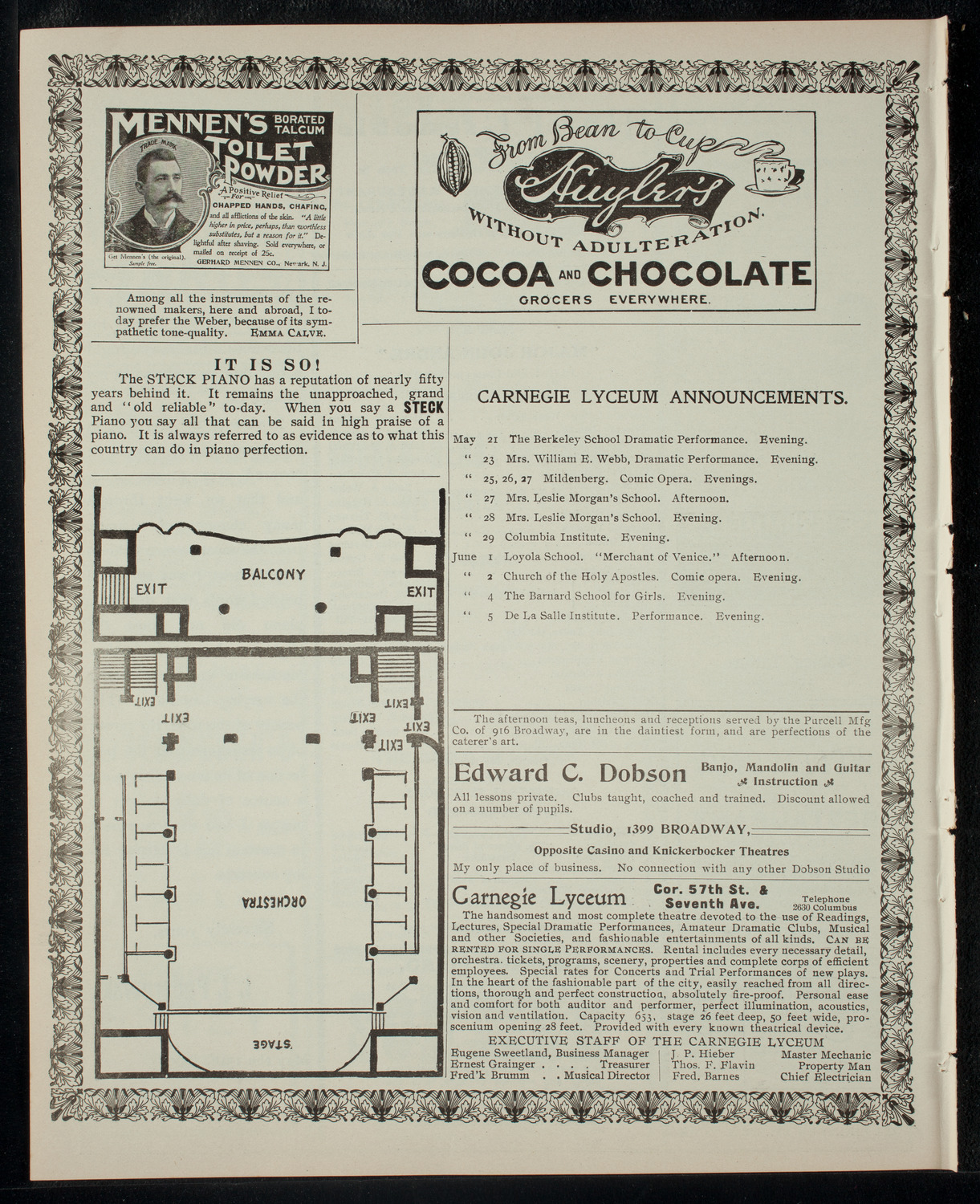 Sacred Heart Academy Theatrical Program, May 19, 1903, program page 4