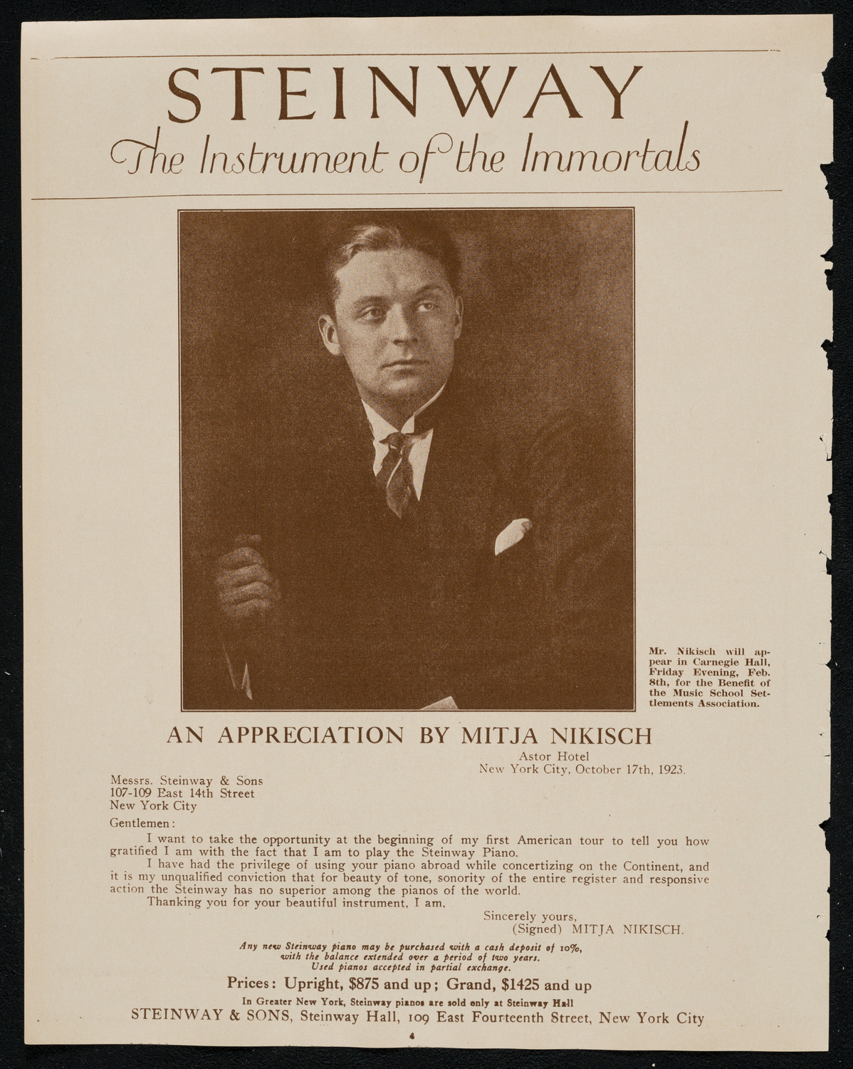 State Symphony Orchestra of New York, February 6, 1924, program page 4