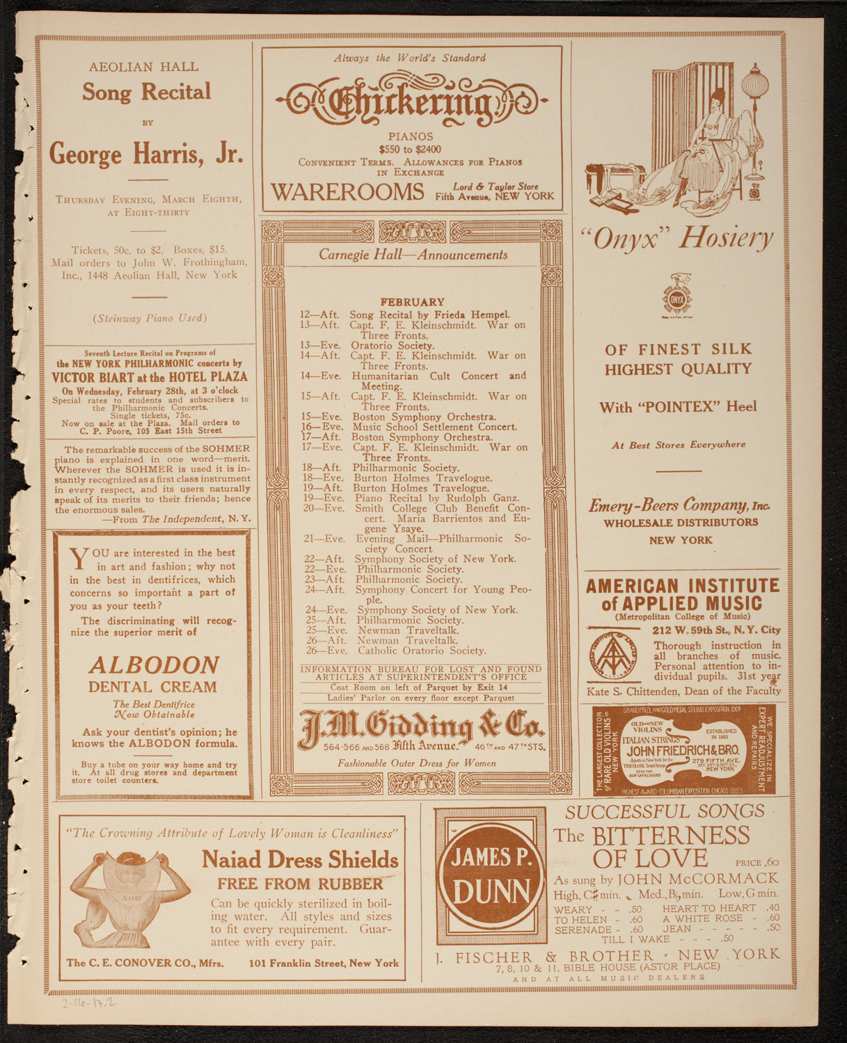 Burton Holmes Travelogue: La Belle France, February 11, 1917, program page 3