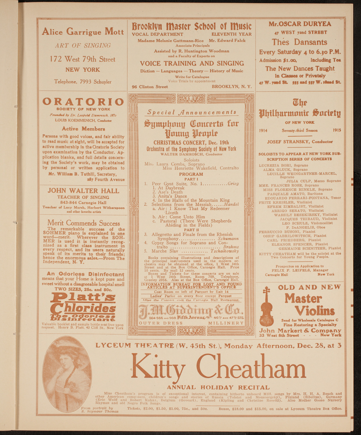 Boston Symphony Orchestra, December 3, 1914, program page 9