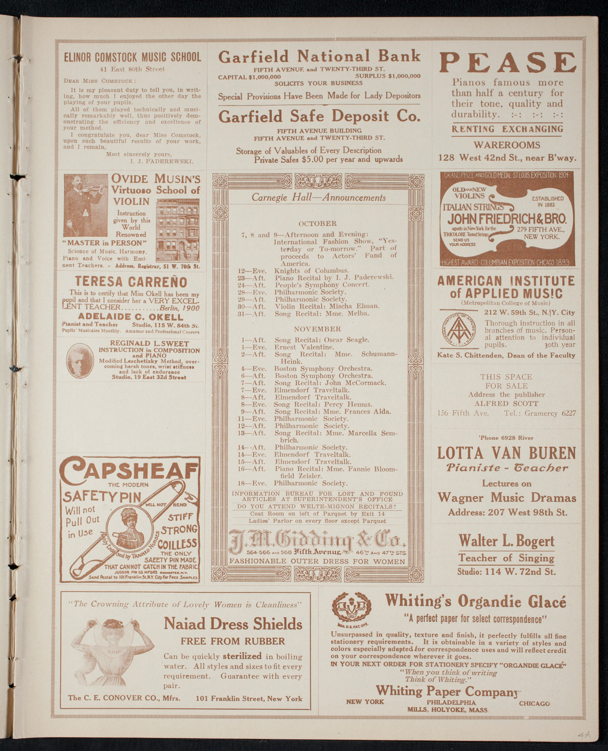 Fashion Show: "Yesterday or To-Morrow", October 8, 1915, program page 3