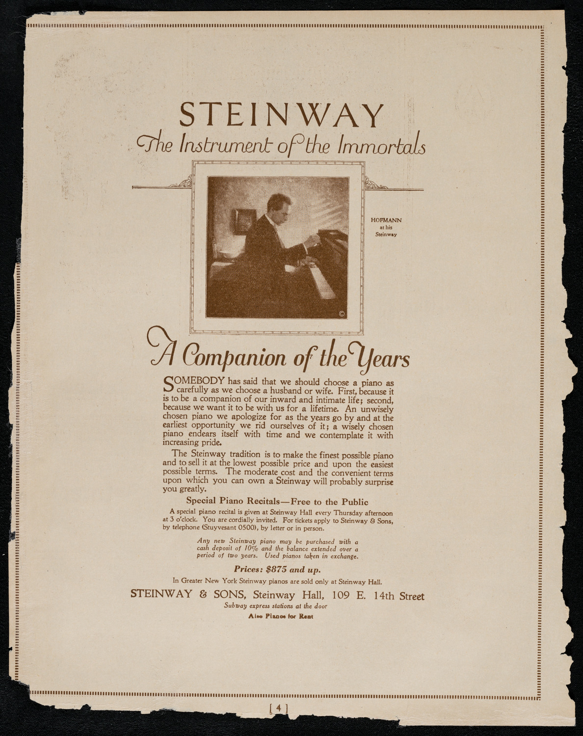 New York Philharmonic, March 3, 1922, program page 4