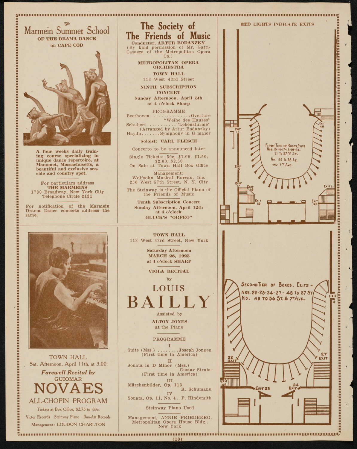 New York Philharmonic, March 27, 1925, program page 10