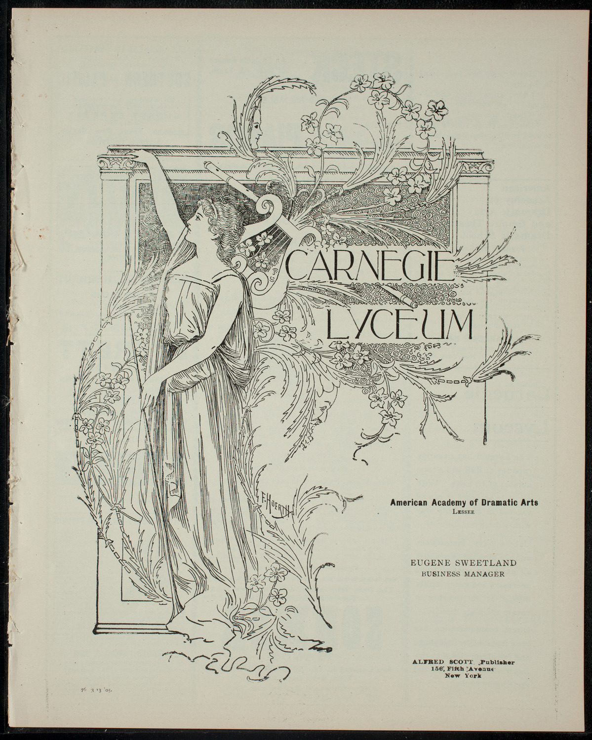 Columbia Varsity Show, March 13, 1905, program page 1