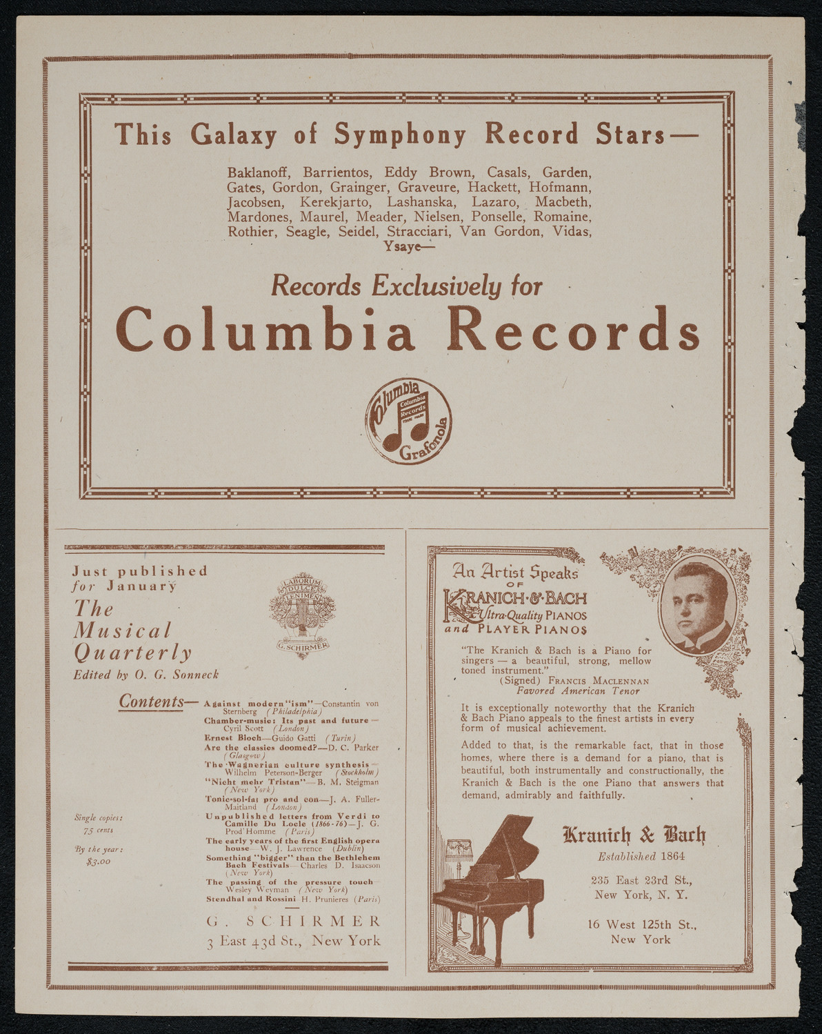 National Symphony Orchestra, February 1, 1921, program page 6