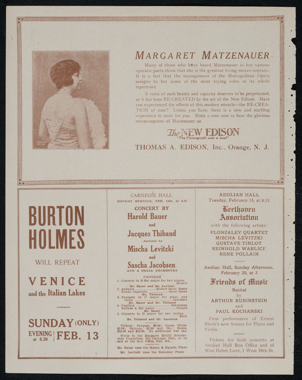 National Symphony Orchestra, February 9, 1921, program page 2