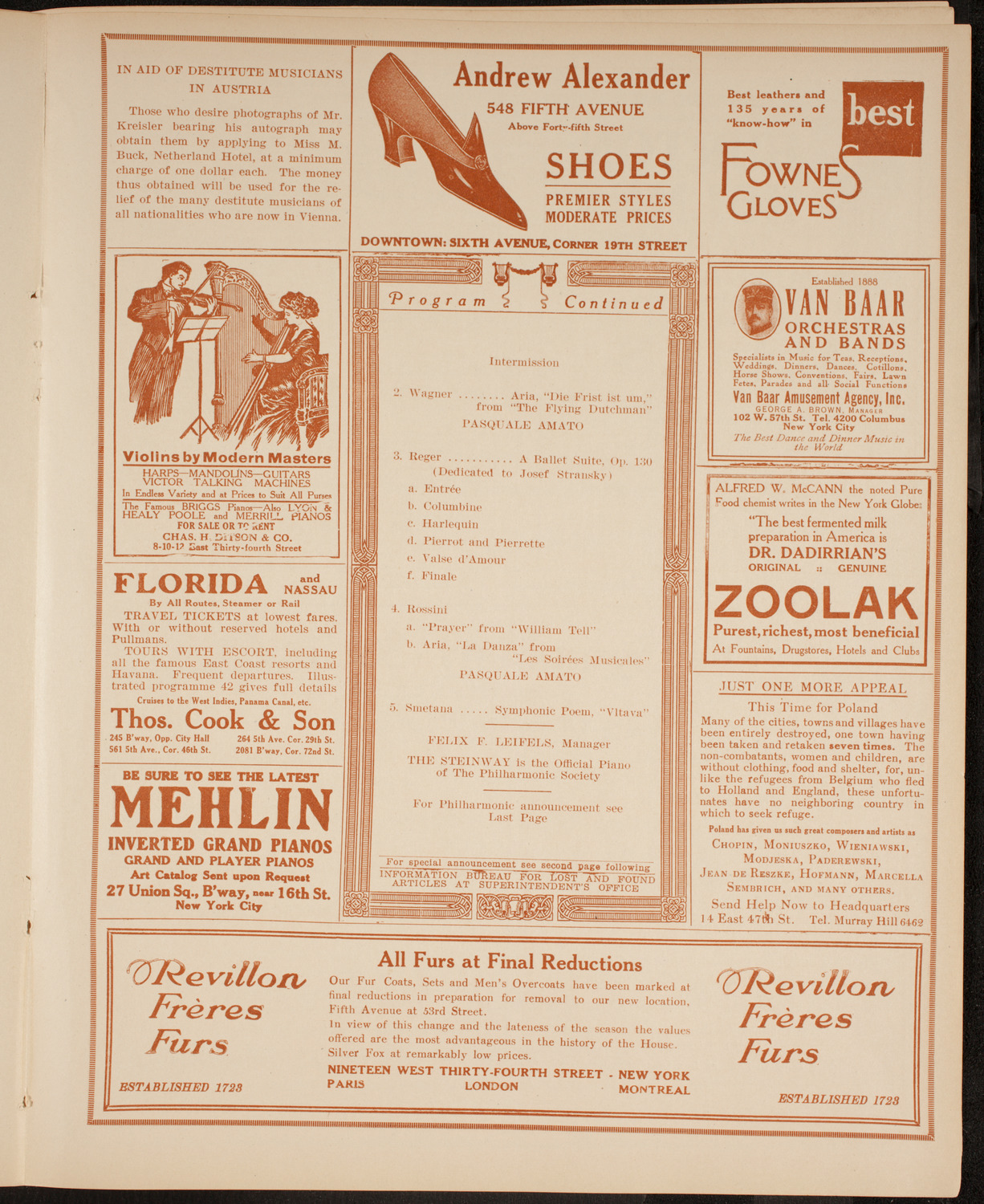 New York Philharmonic, February 26, 1915, program page 7