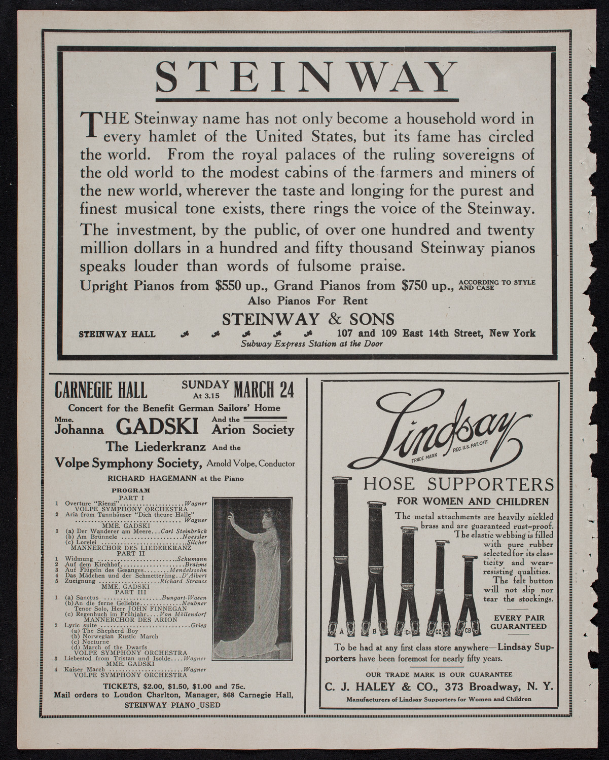 Boston Symphony Orchestra, March 23, 1912, program page 4