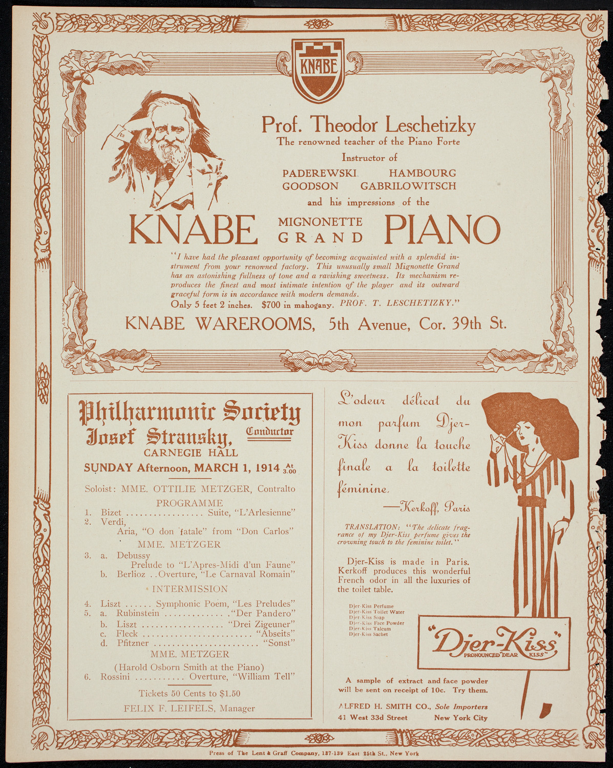New York Philharmonic, February 27, 1914, program page 12