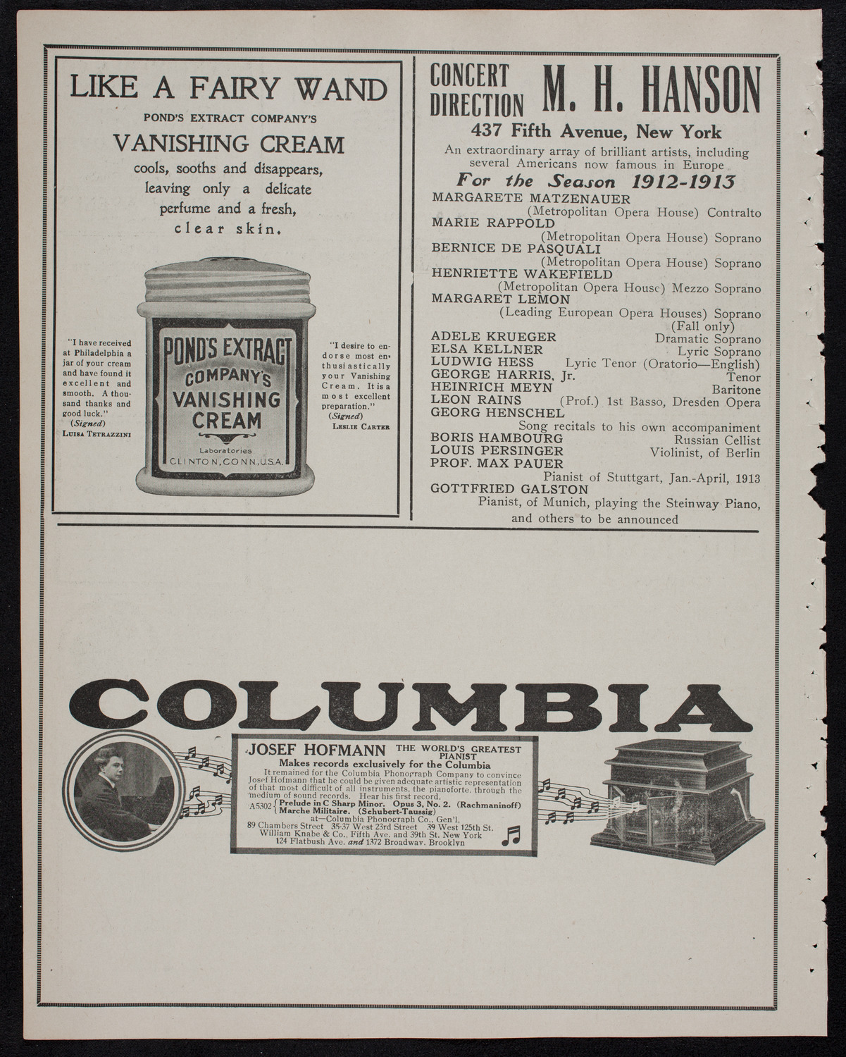 London Symphony Orchestra, April 29, 1912, program page 8