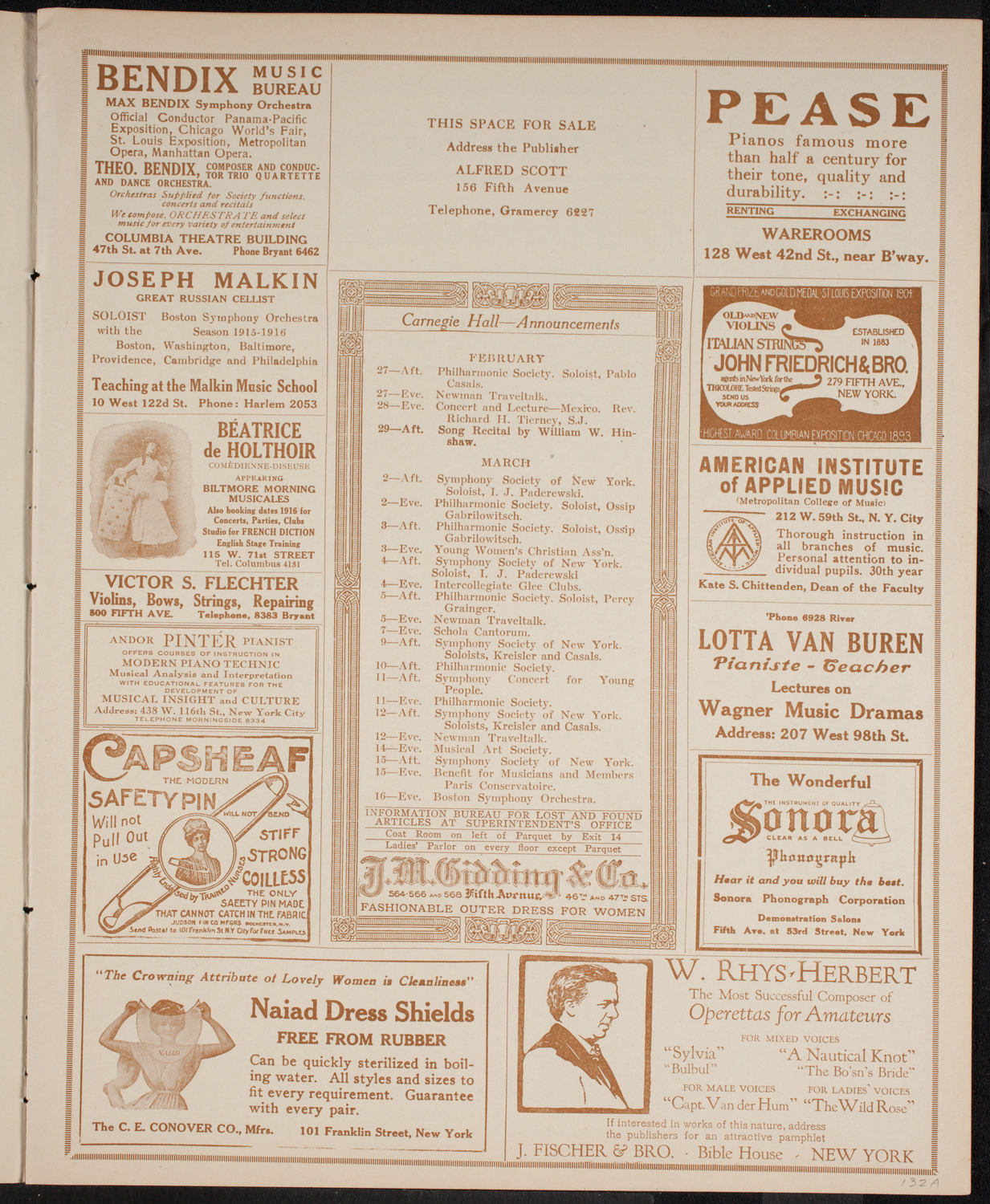 Minneapolis Symphony Orchestra, February 26, 1916, program page 3