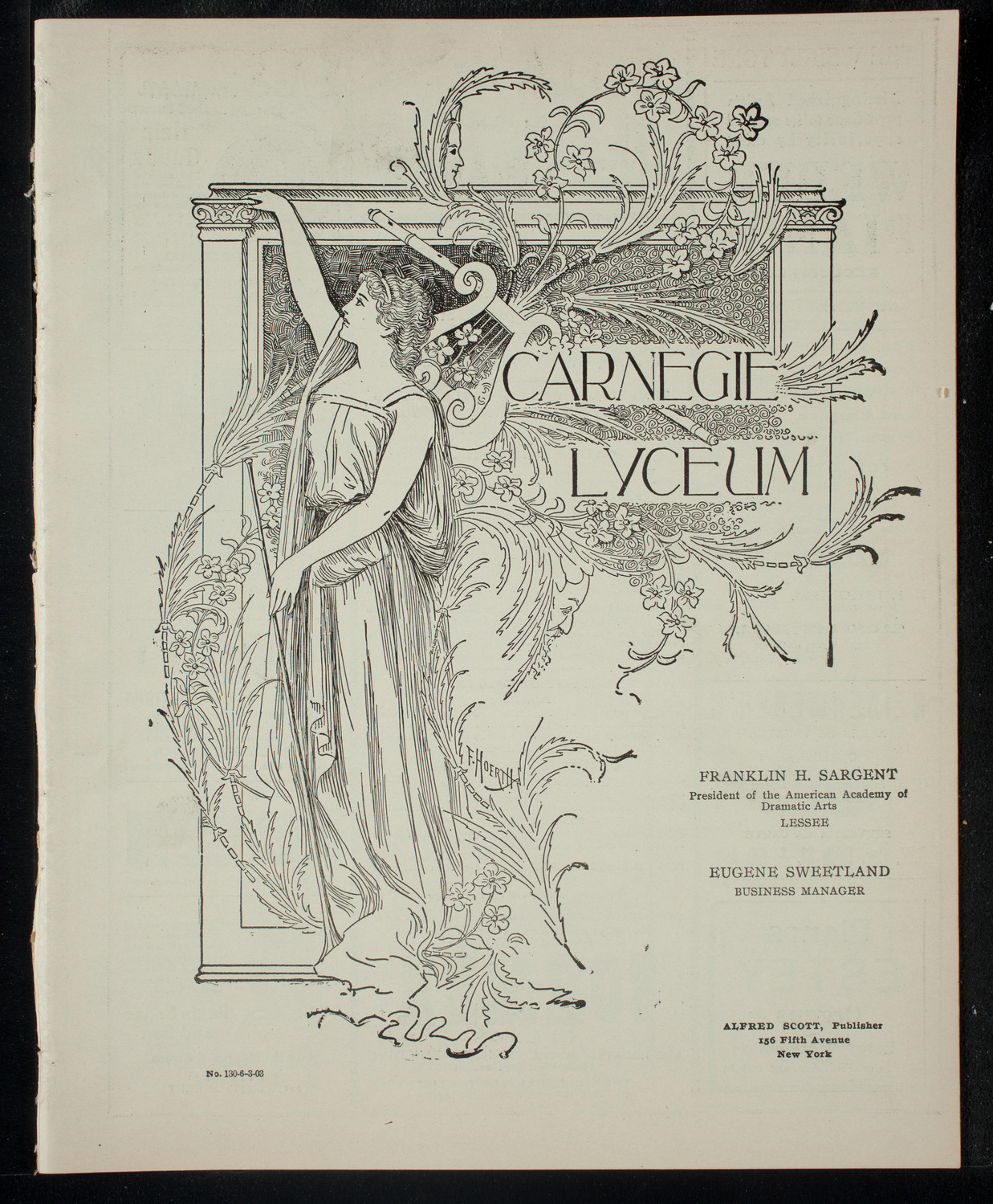 Irish Literary Society of New York, June 3, 1903, program page 1