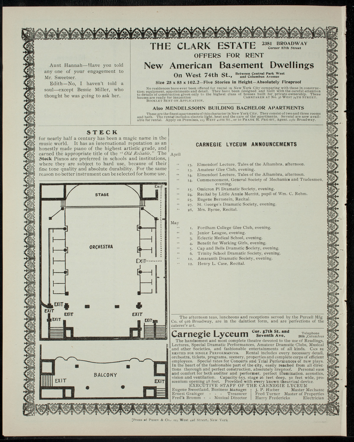 New York University Musical Clubs, April 12, 1905, program page 4