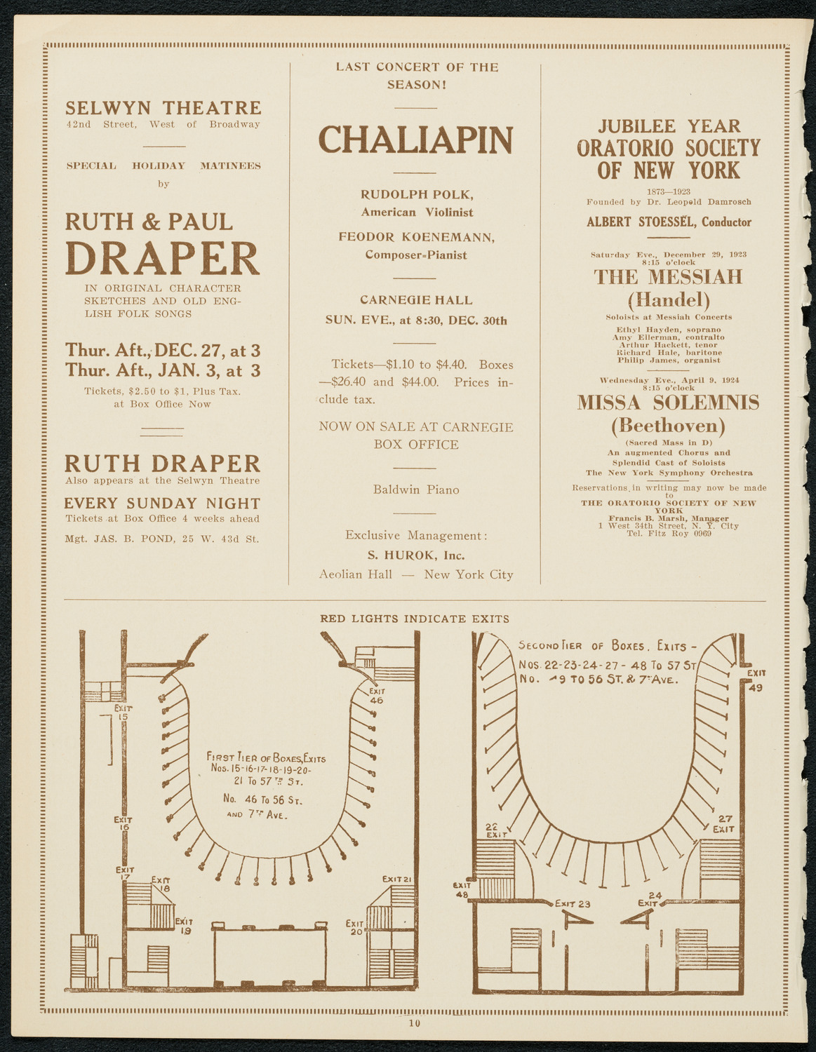 Oratorio Society of New York, December 26, 1923, program page 10