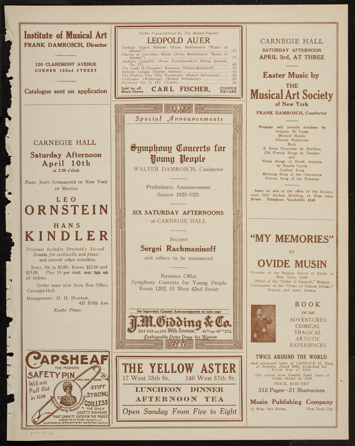 Rudolph Polk, Violin, March 23, 1920, program page 9