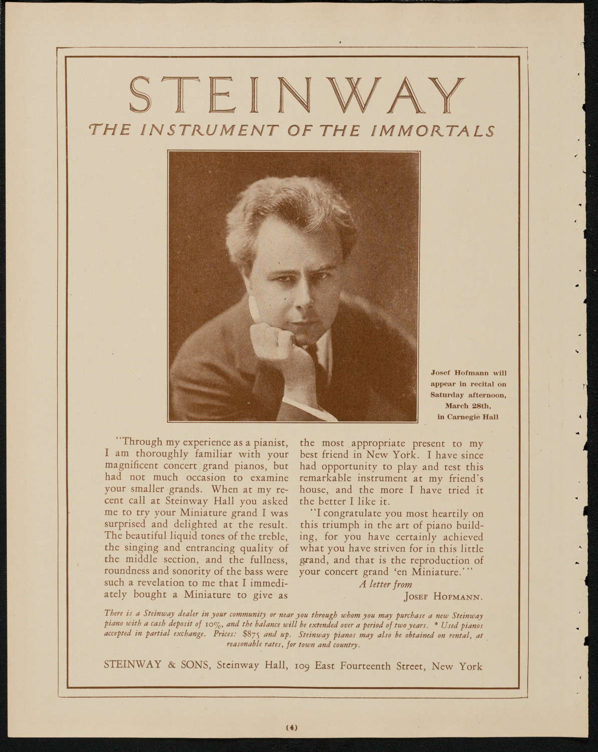 New York Symphony Orchestra, March 26, 1925, program page 4