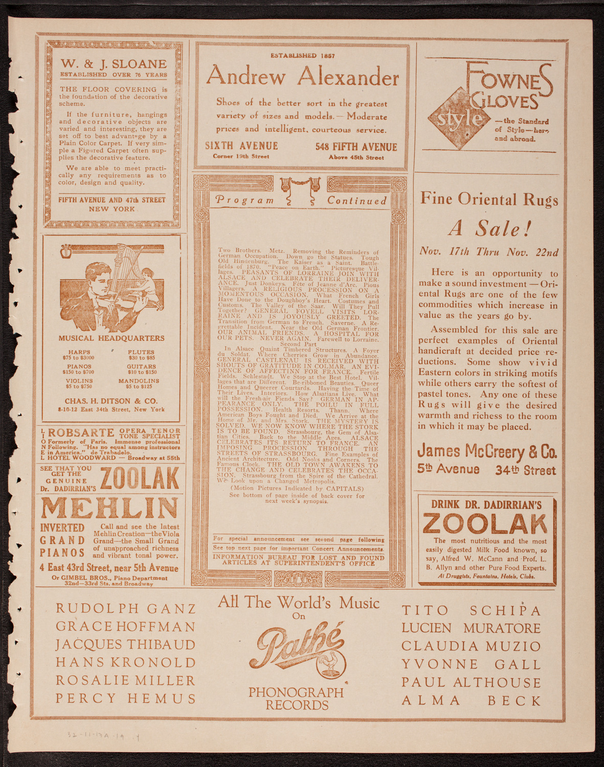 Newman Traveltalks: Alsace-Lorraine, November 17, 1919, program page 7