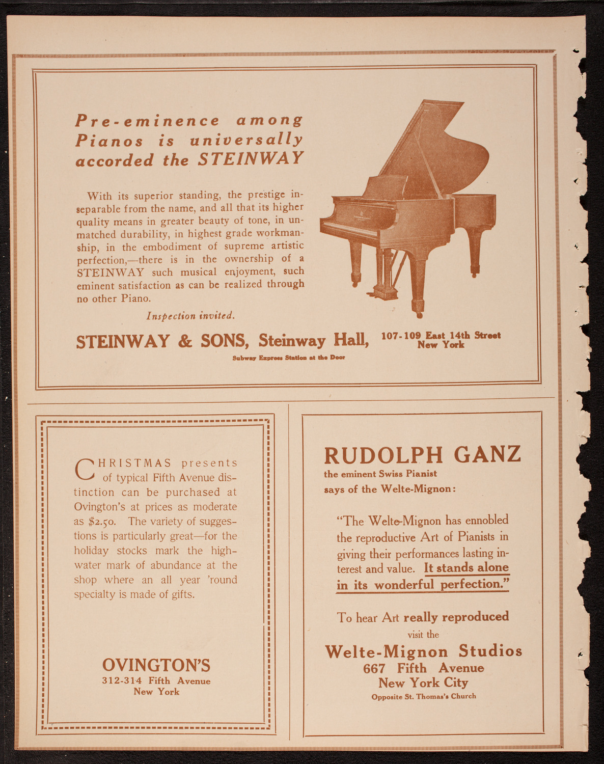 Oratorio Society of New York, December 5, 1917, program page 4