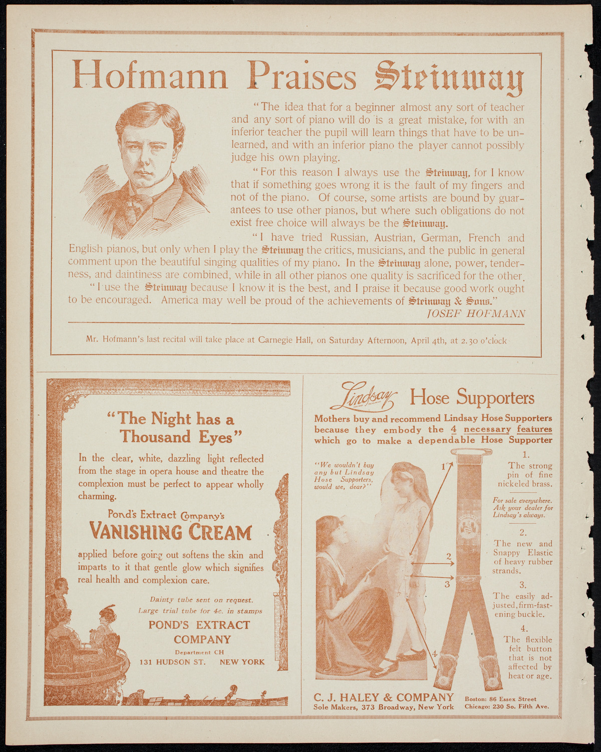 Schola Cantorum of New York, April 1, 1914, program page 4