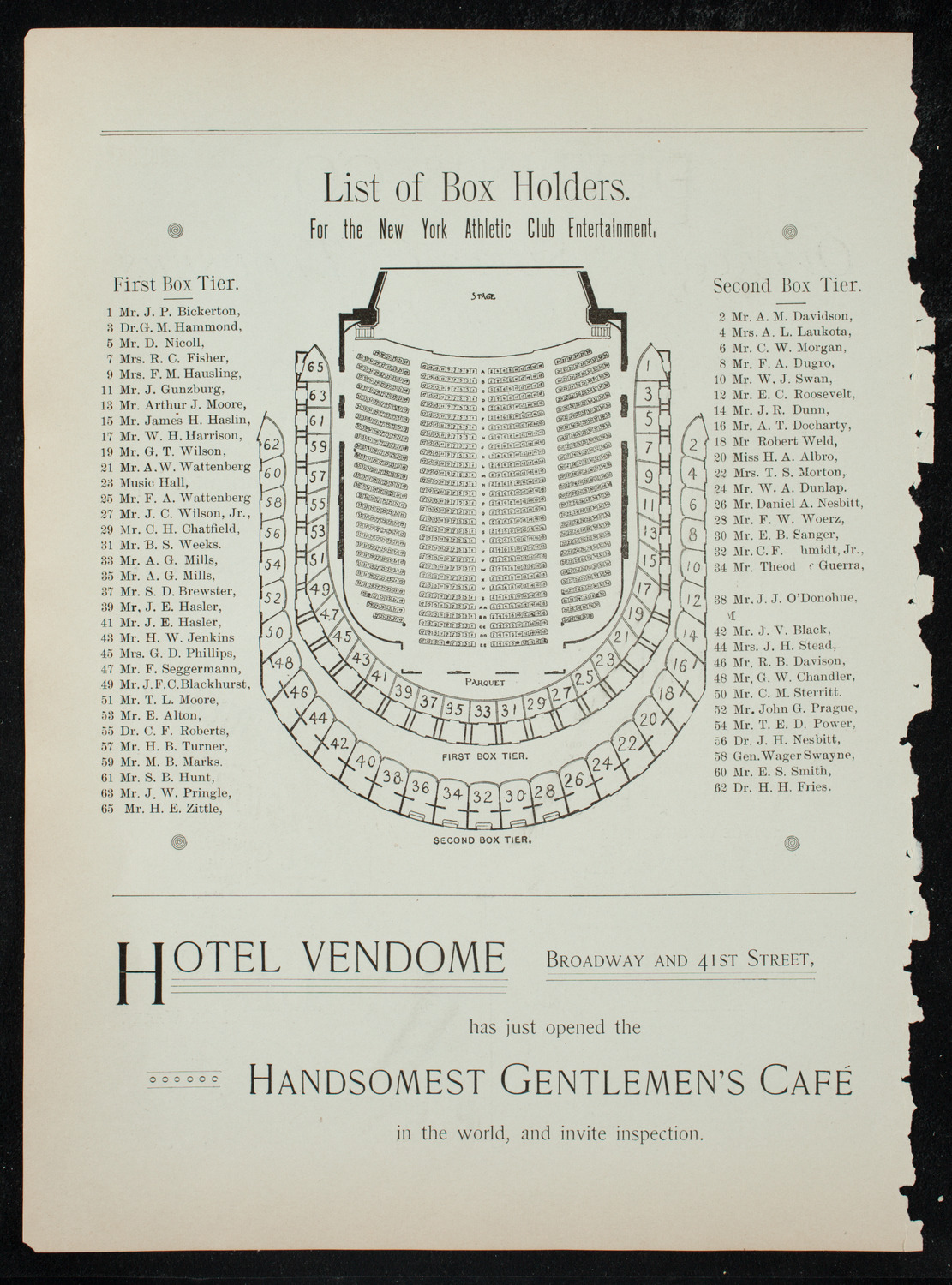 New York Athletic Club Amateur Minstrel Show, December 12, 1891, program page 14