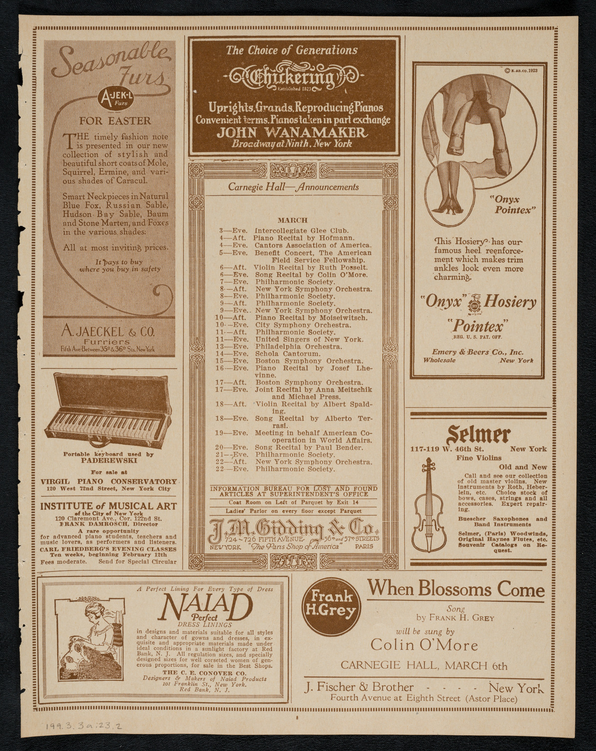 Symphony Concert for Young People, March 3, 1923, program page 3