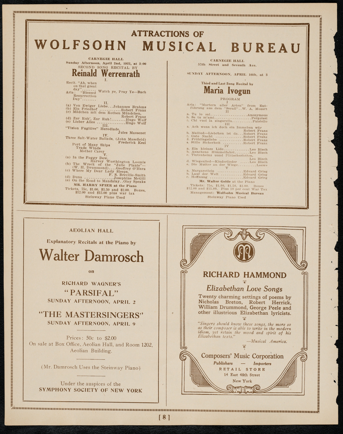 Chalif Russian School of Dancing, April 1, 1922, program page 8