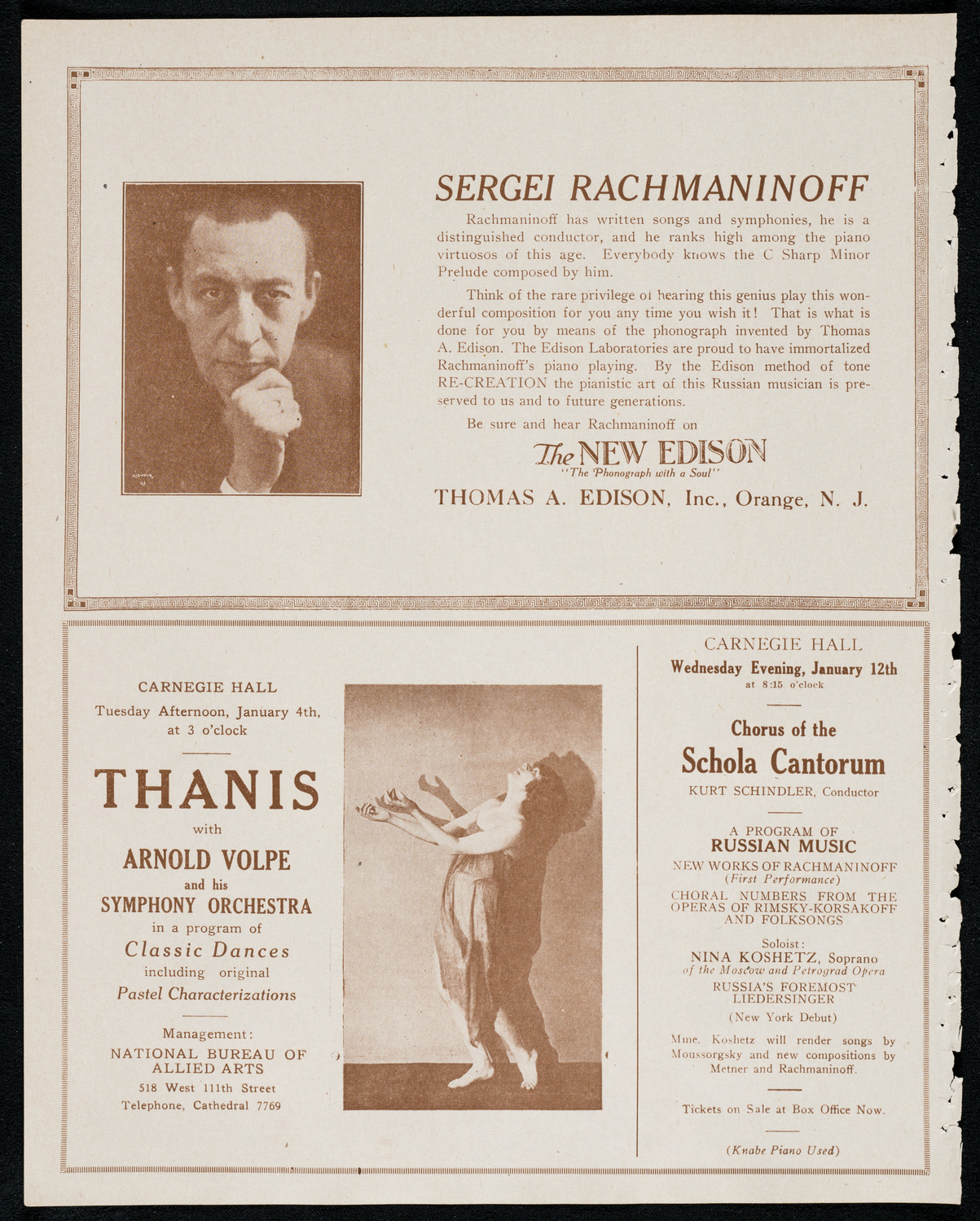 Mishel Piastro, Violin, December 25, 1920, program page 2