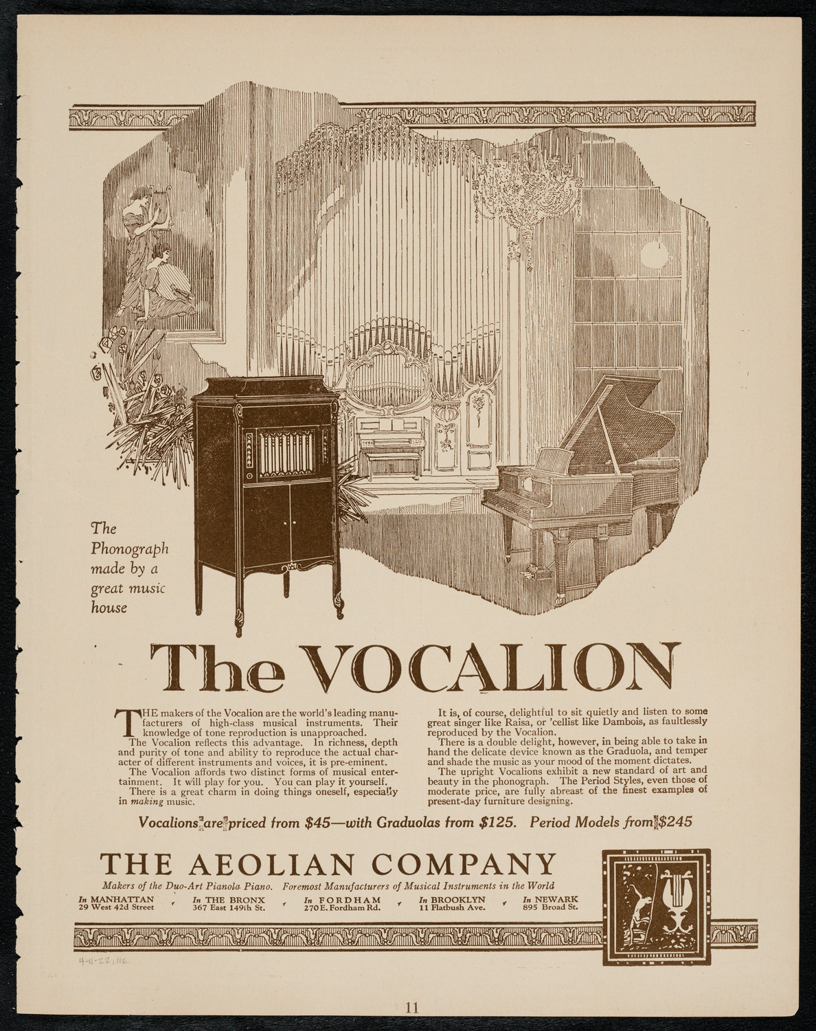 Elly Ney, Piano, April 11, 1922, program page 11